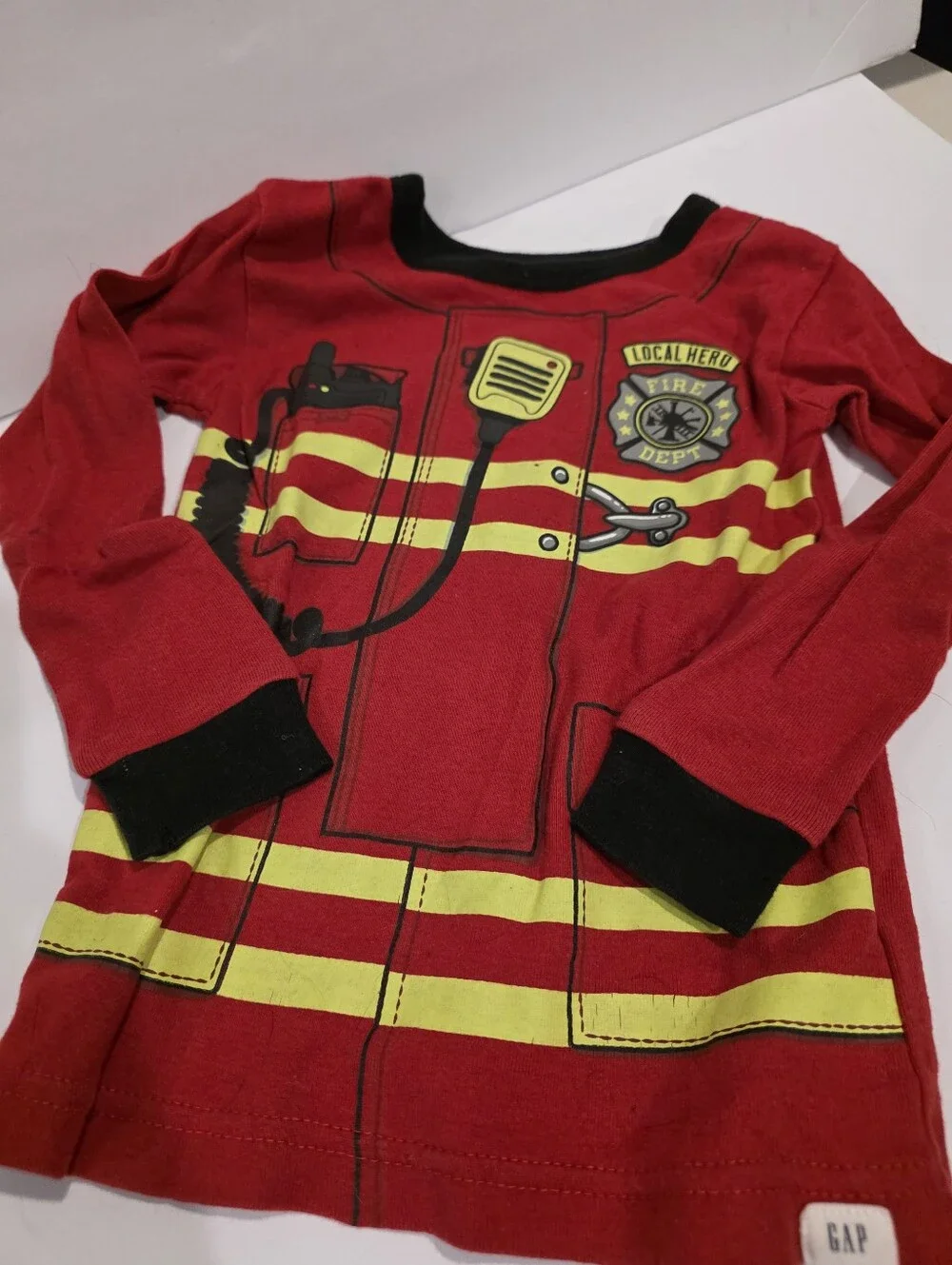 Kids Red Firefighter Pajama Set Gap Organic Cotton Size 3